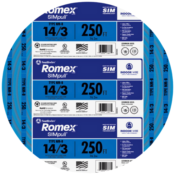 Southwire 14/3 Romex 250FT Blue