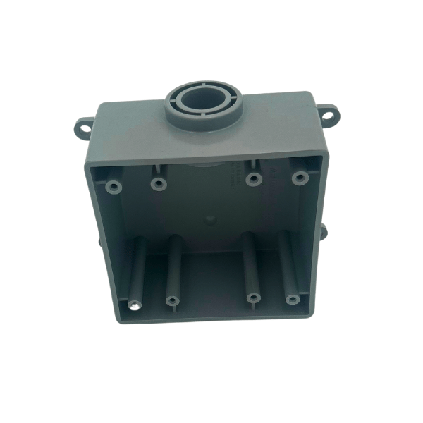 2-Gang Weatherproof 1-Hole PVC FSE Box 1/2"