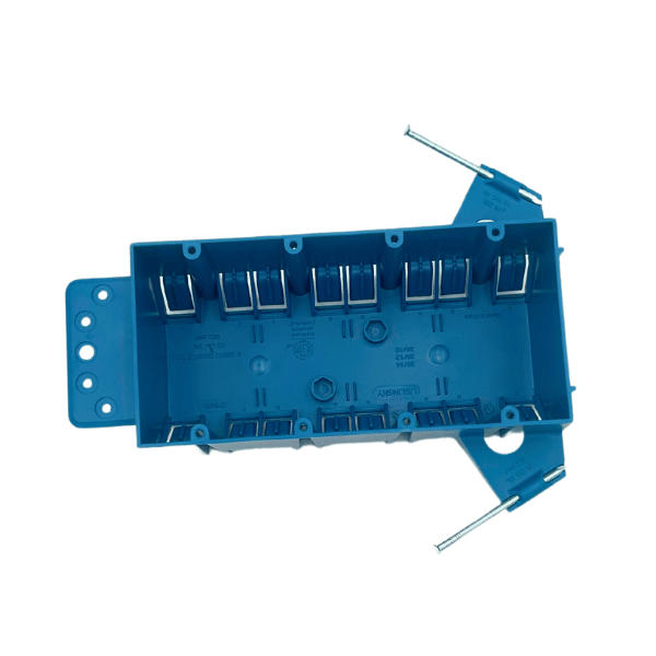 4-Gang 55 Cu.In. Nail-On and Bracket New Work Plastic Box