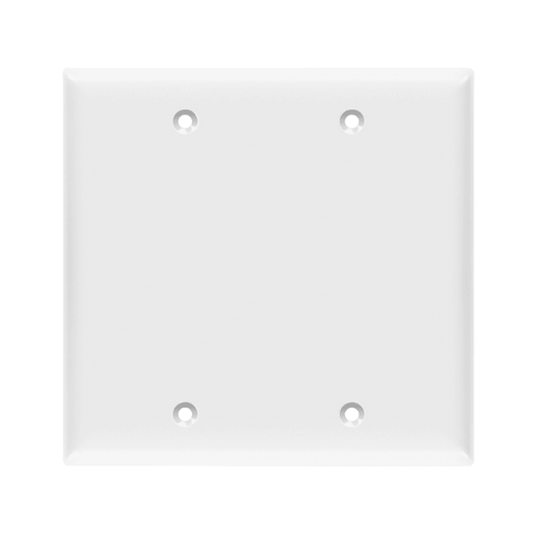 2-Gang Blank Plastic Wall Plate (White)