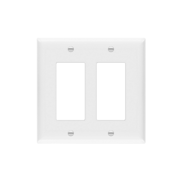 2-Gang Oversize Decorator Wall Plate (White)