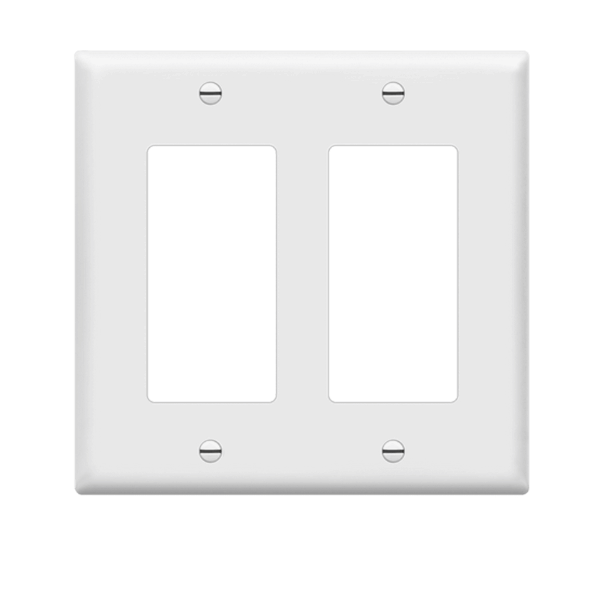 2-Gang Decorator Wall Plate (White)