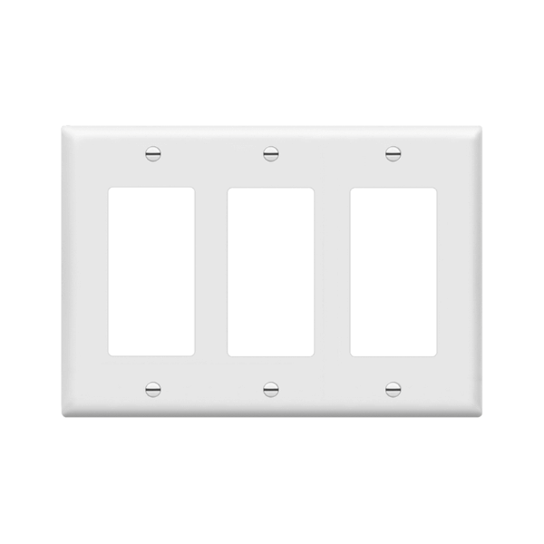 3-Gang Decorator Wall Plate (White)