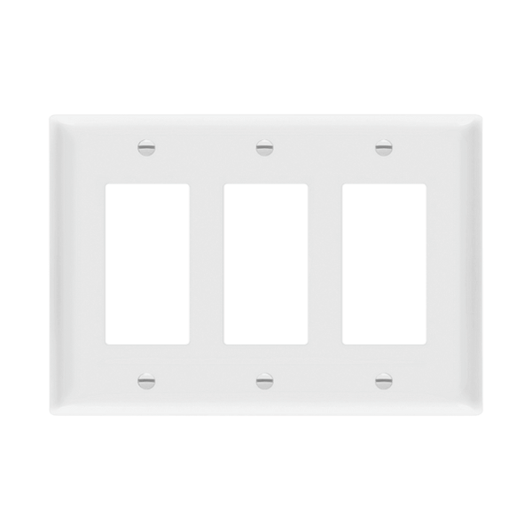 3-Gang Oversize Decorator Wall Plate (White)