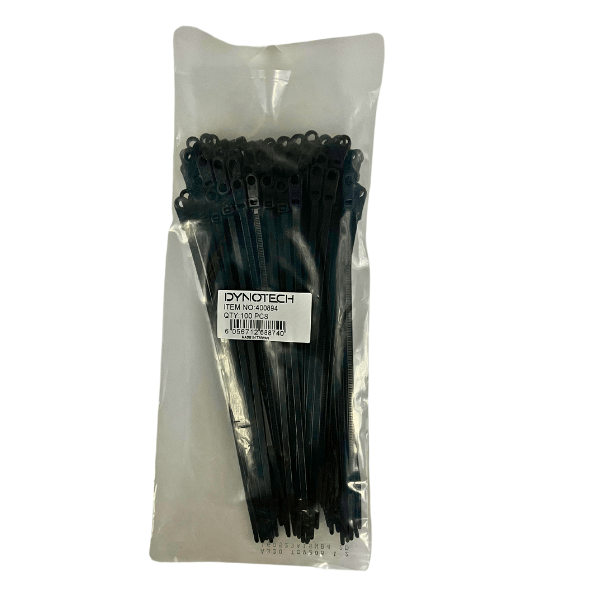 Cable Ties 4.8" x 8" Loop End Black 100 Pack