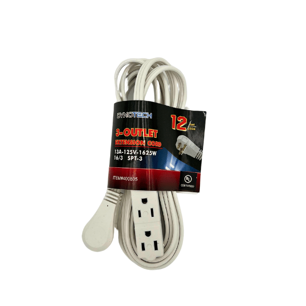 Power Strip 3-Outlet 12FT Cord Surge Protector