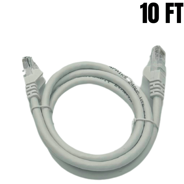 CAT6 Patch Cord (Ethernet Cable) White 10FT