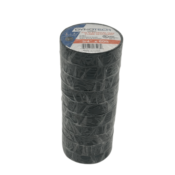 Electrical Tape 3/4” x 60ft (10-Pack) BLACK