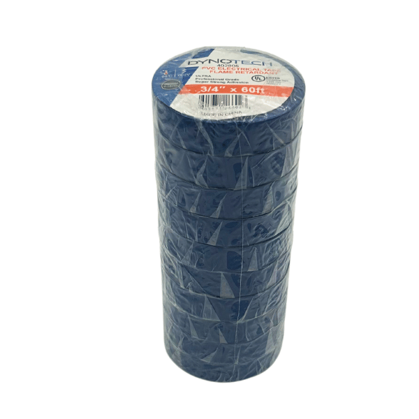 Electrical Tape 3/4” x 60ft (10-Pack) BLUE