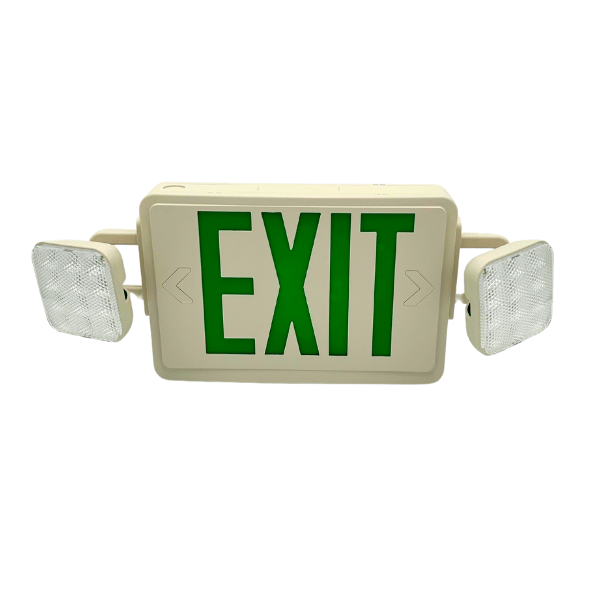 Green Combination Dual Head LED Emergency/Exit Light